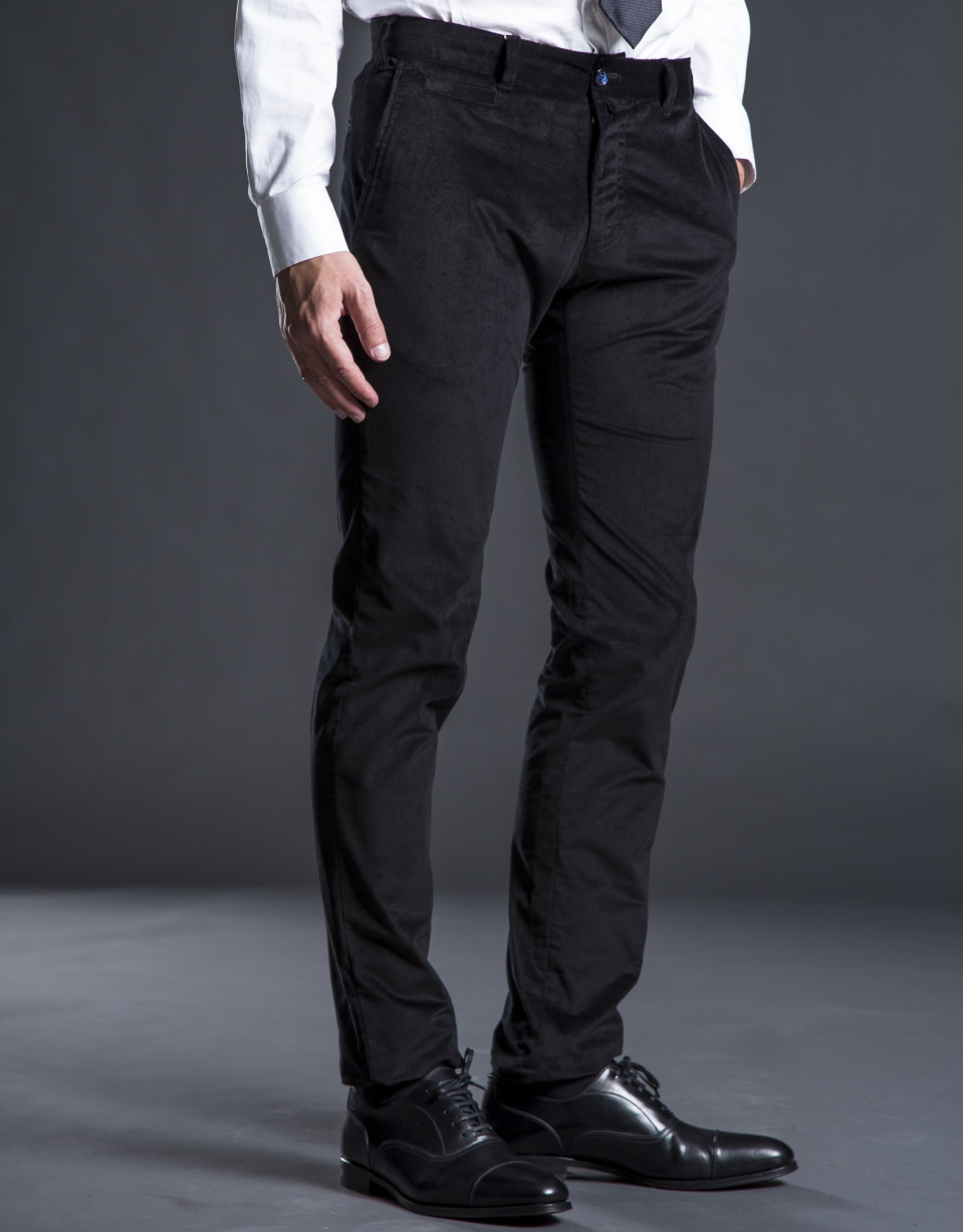Pantalón pana aterciopelada negro