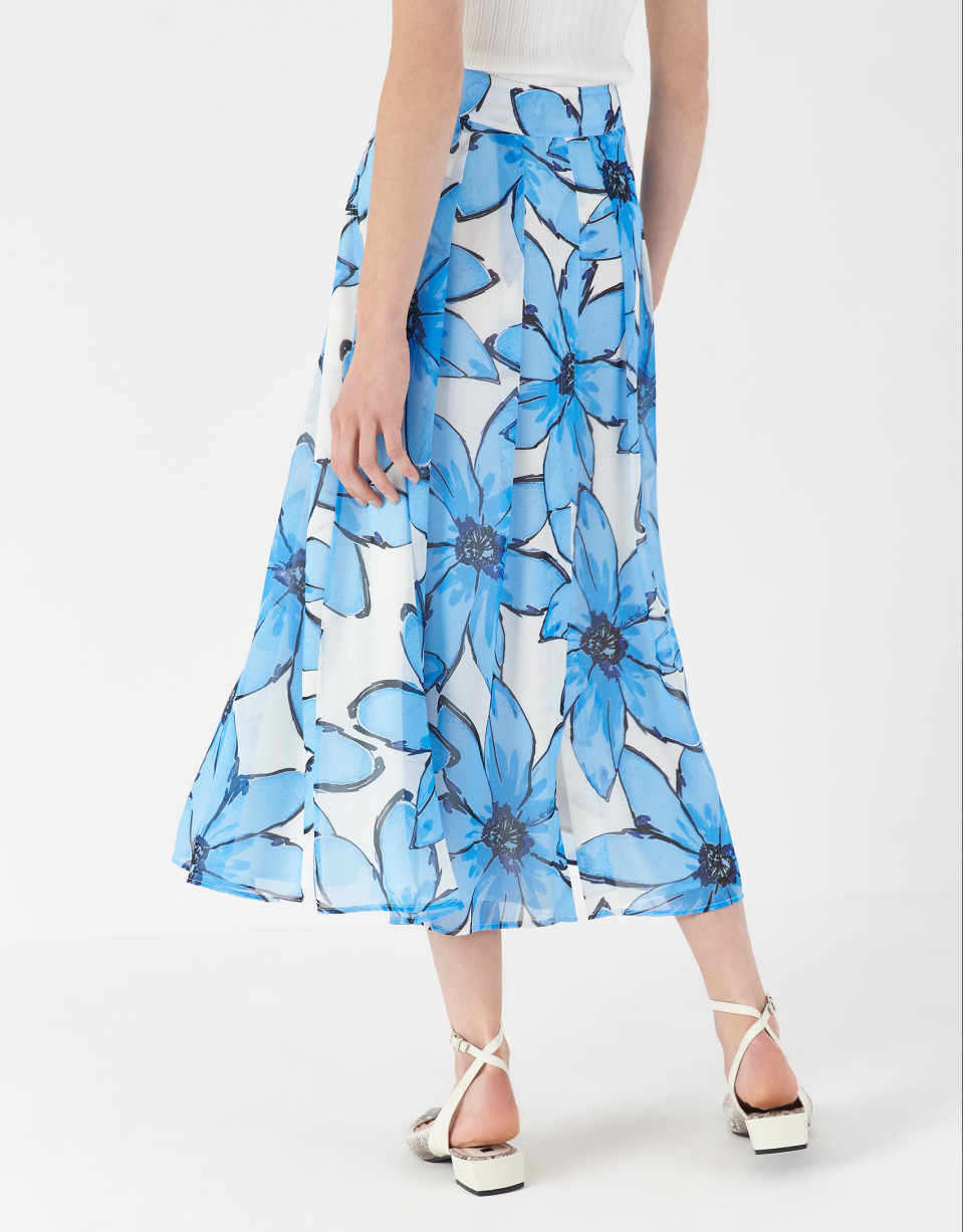 Falda con vuelo estampado floral grande - Mujer | Roberto Verino
