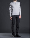 Gray knit polo shirt