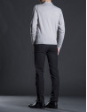 Gray knit polo shirt
