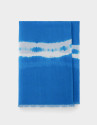 Blue scarf with white stripes