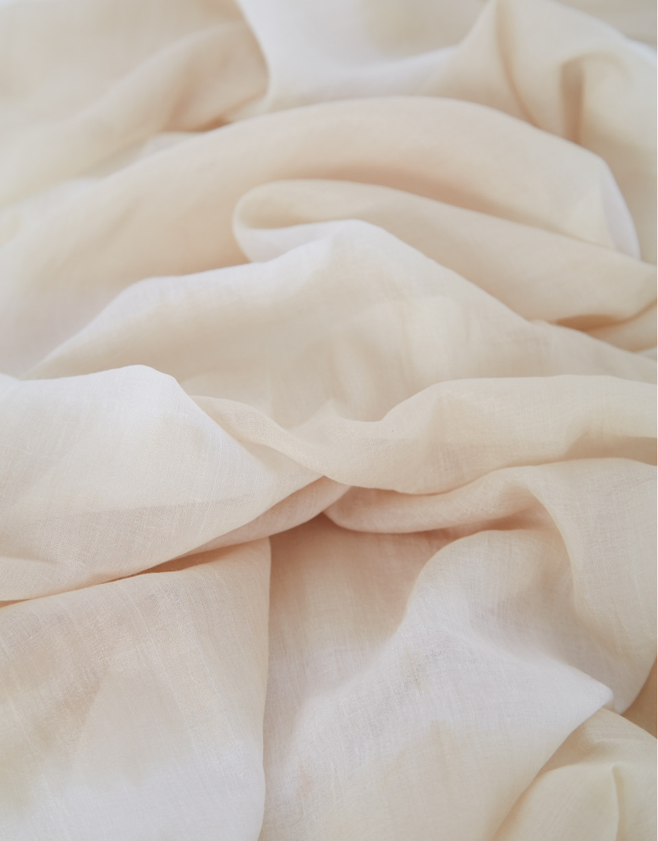 Beige scarf with cream-colored stripes