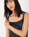 Midnight blue dress with spaghetti straps and... | Roberto Verino