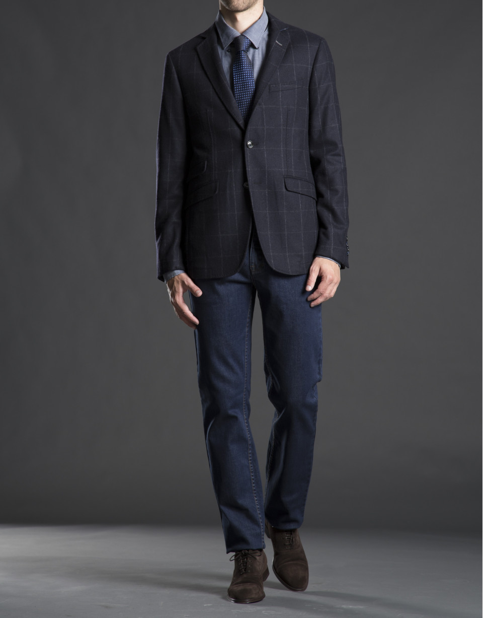 Blue checked jacket