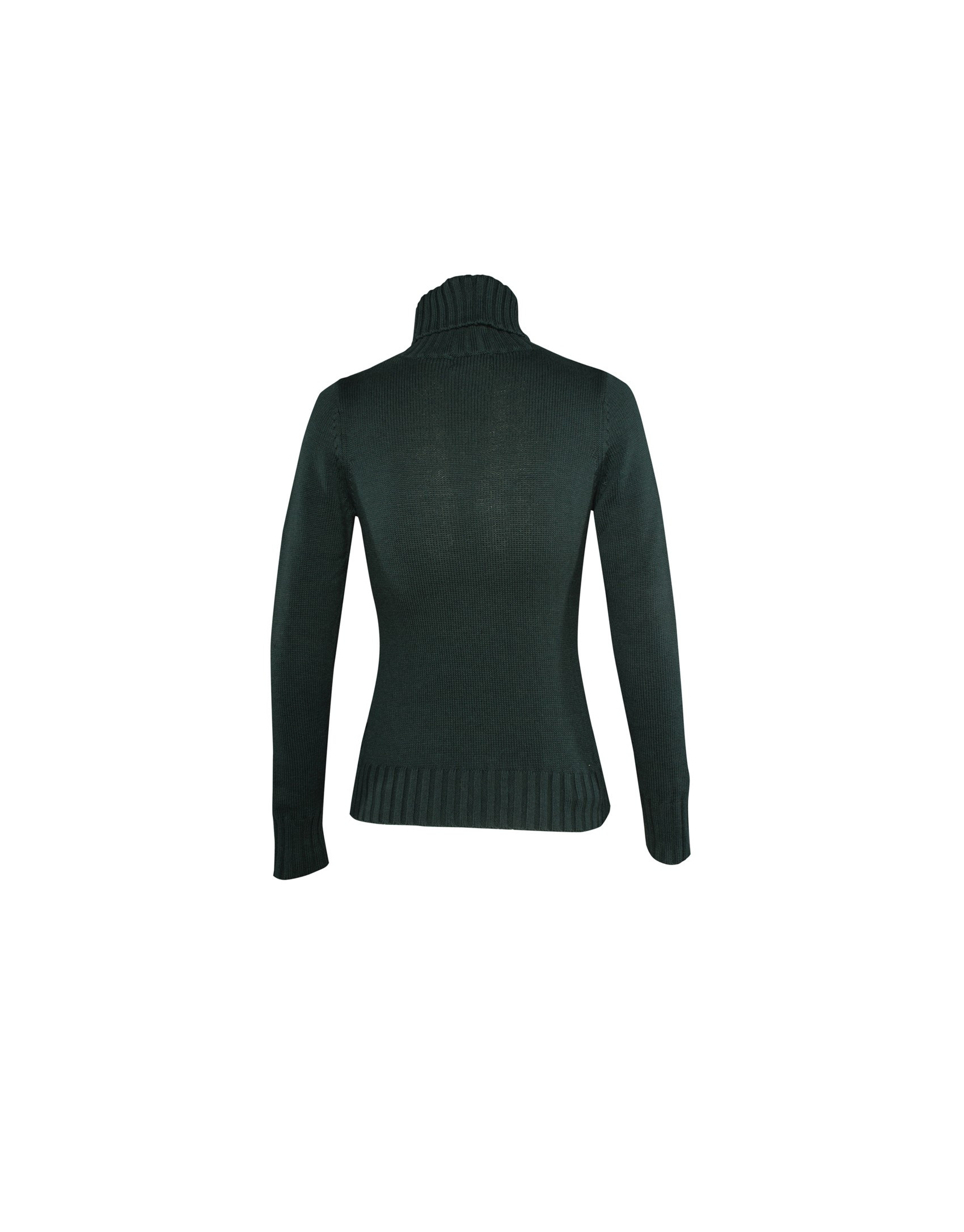  Roll collar pullover in dark green 