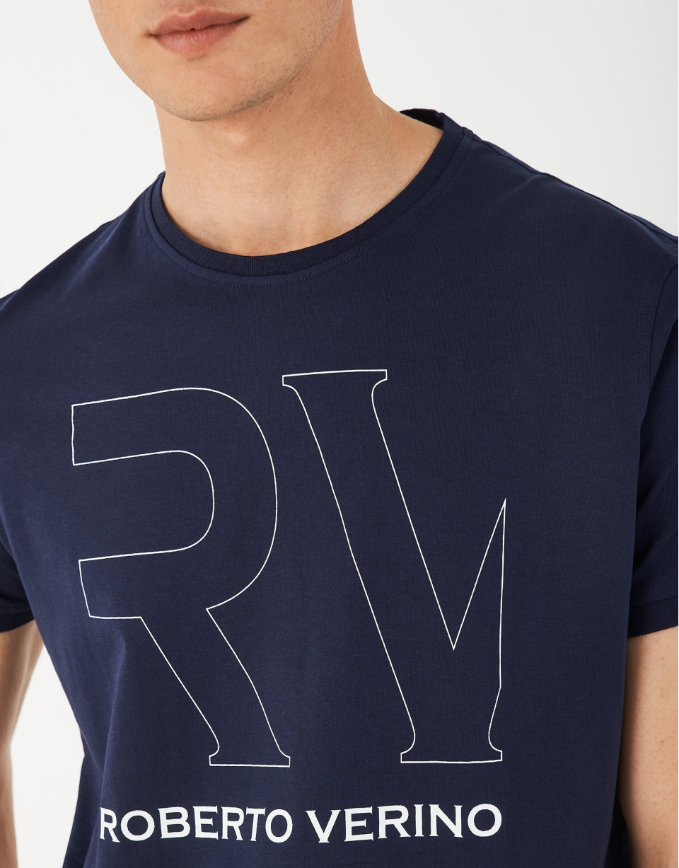Navy blue top with white RV logo