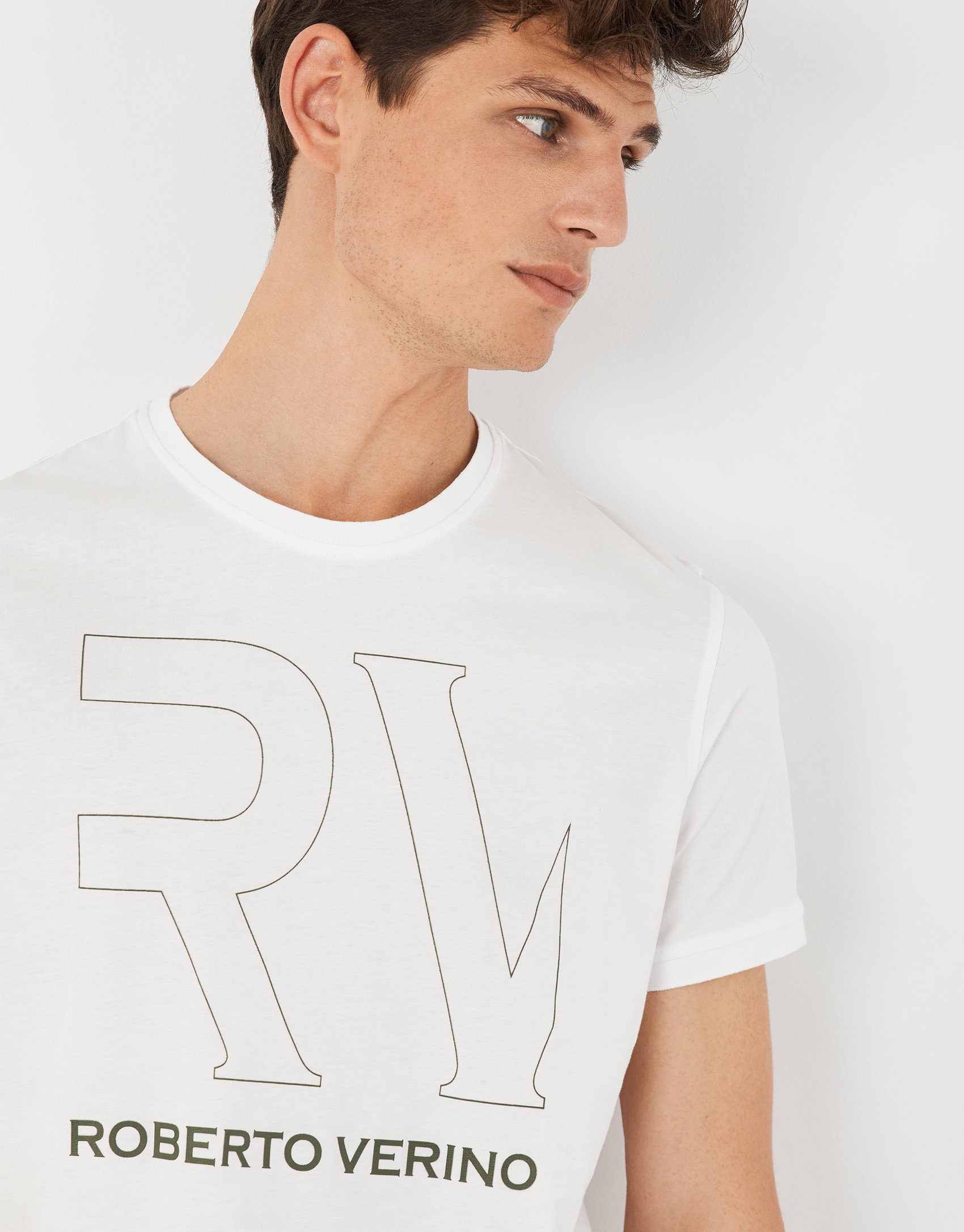 White top with khaki RV logo