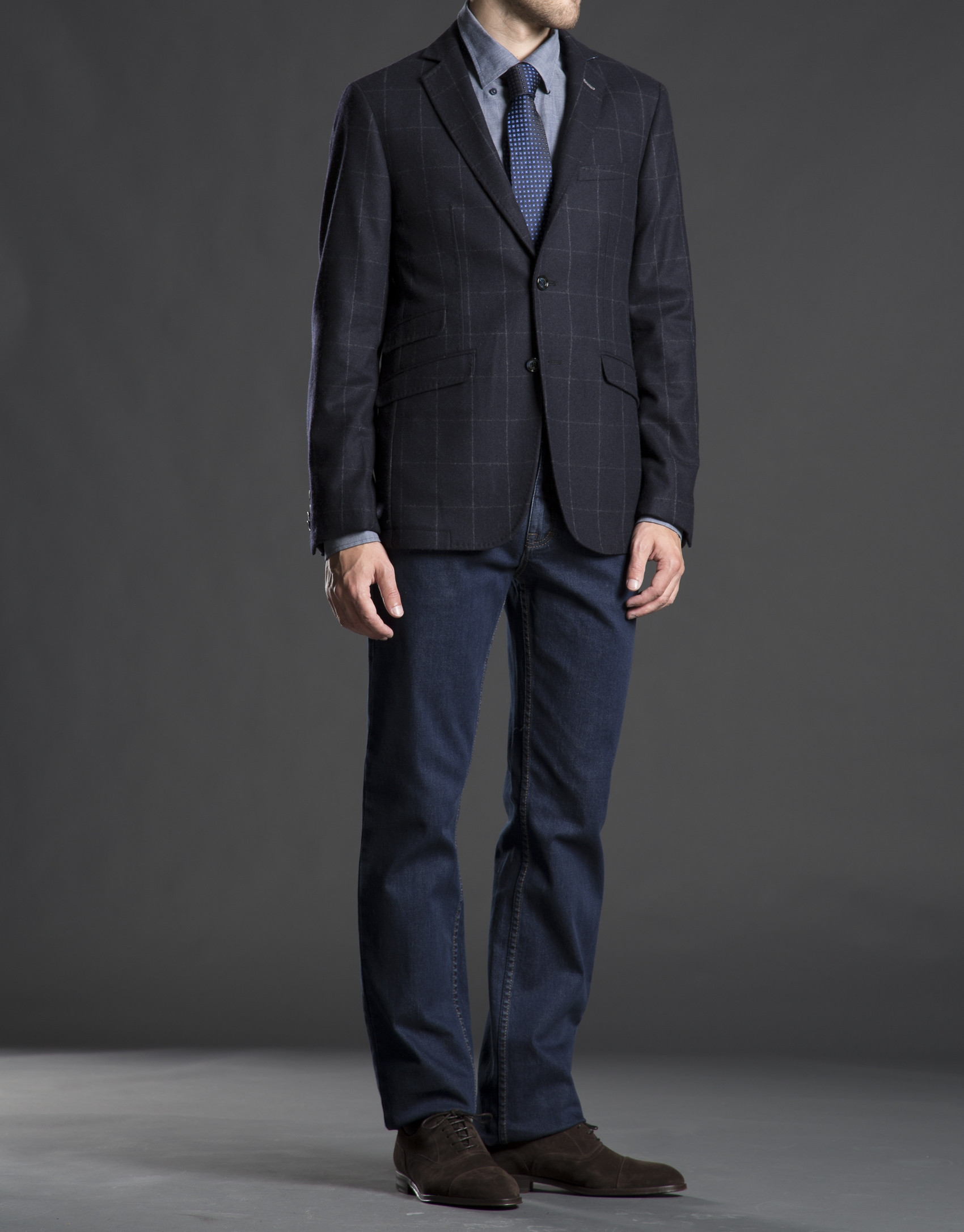 Blue checked jacket