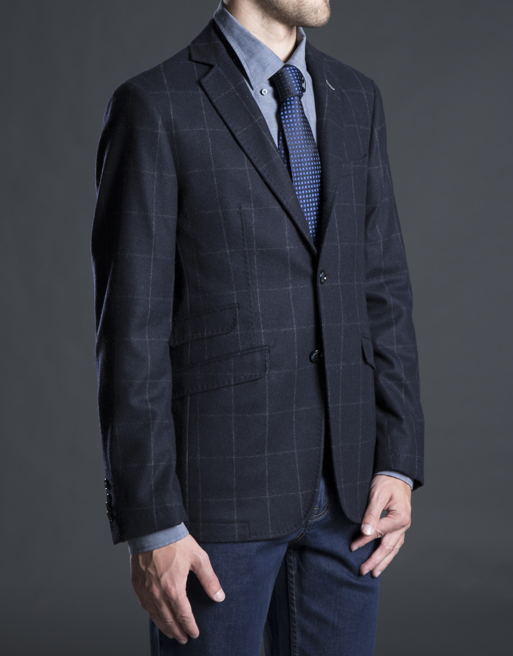 Blue checked jacket