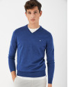 Blue V neck sweater - Man - AW2021 | Roberto Verino