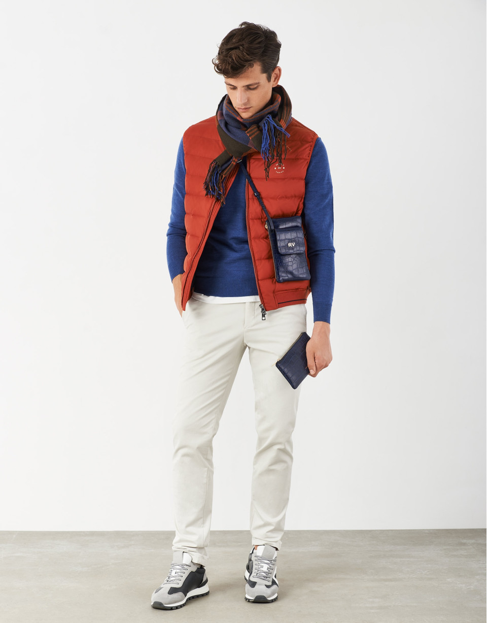 Blue V neck sweater - Man - AW2021 | Roberto Verino