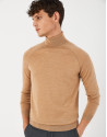Jersey cuello cisne lana cámel - Hombre | Roberto Verino