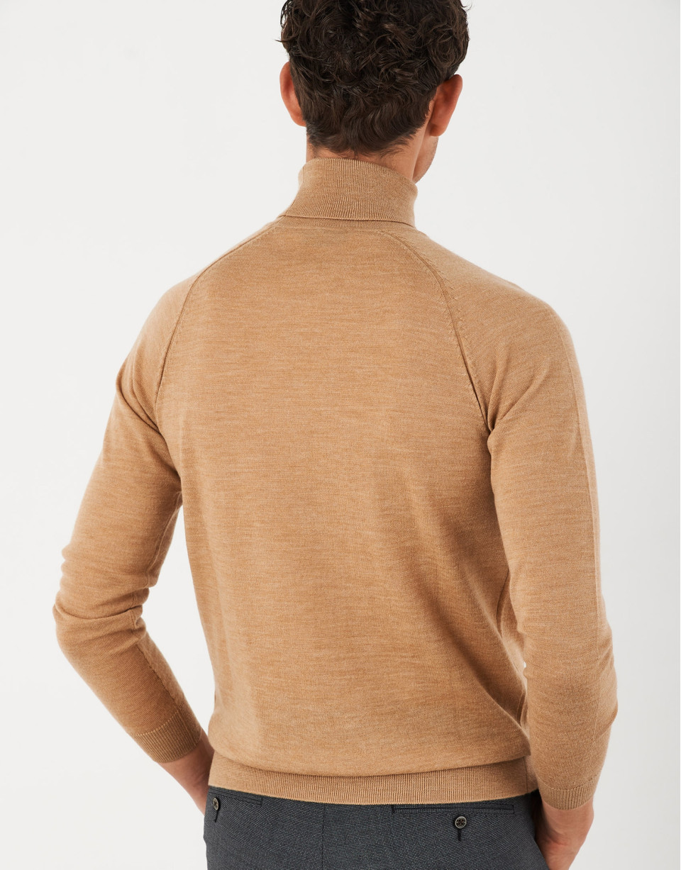 Jersey cuello cisne lana cámel - Hombre | Roberto Verino