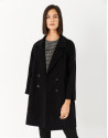 Black three-quarter wool coat - Woman - AW2021 | Roberto Verino