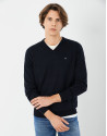 Navy blue V neck sweater - Man - AW2021 | Roberto Verino