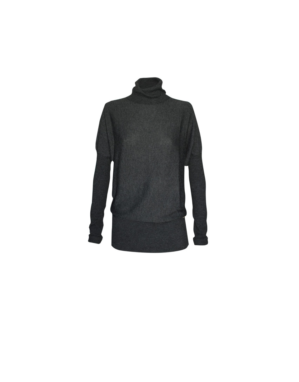 Grey roll collar pullover