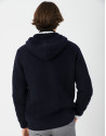 Navy blue jacket with hood and ribbing - Man | Roberto Verino