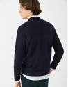 Jersey relieve horizontal azul marino - Hombre | Roberto Verino
