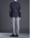 Navy blue knit jacket with elbow patches
