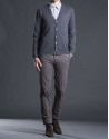 Cardigan punto gris coderas