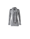 Striped contrasted greys pullover and scarf 