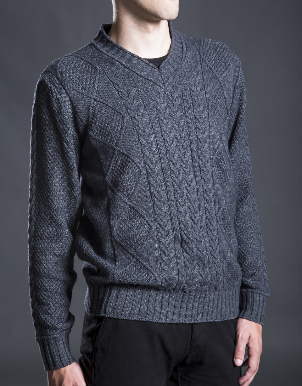 Jersey pico ochos gris