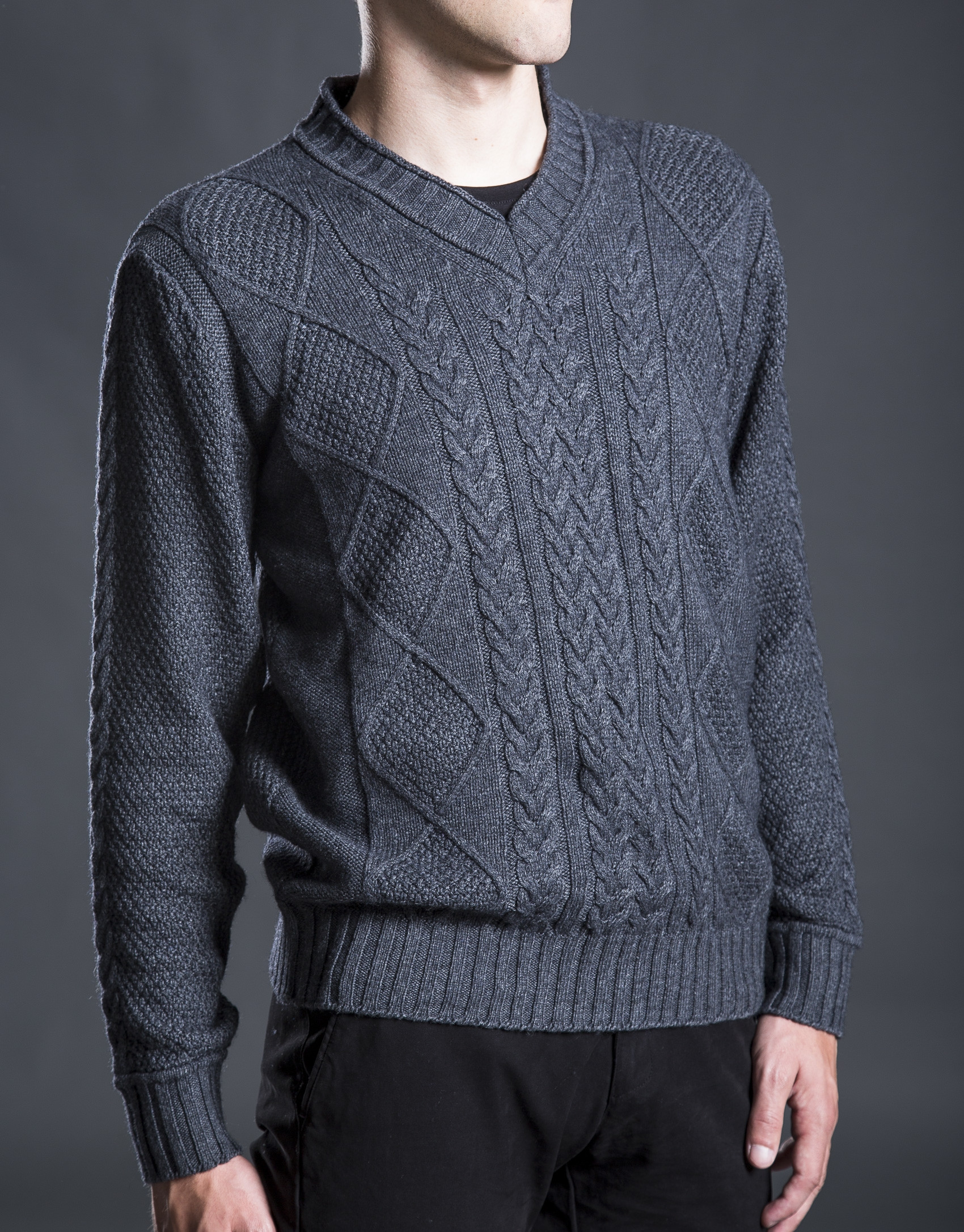 Jersey pico ochos gris