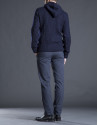 Navy blue knit jacket with detachable hood