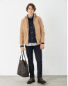 Camel jacket with hood and ribbing - Man | Roberto Verino