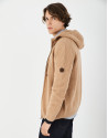 Camel jacket with hood and ribbing - Man | Roberto Verino