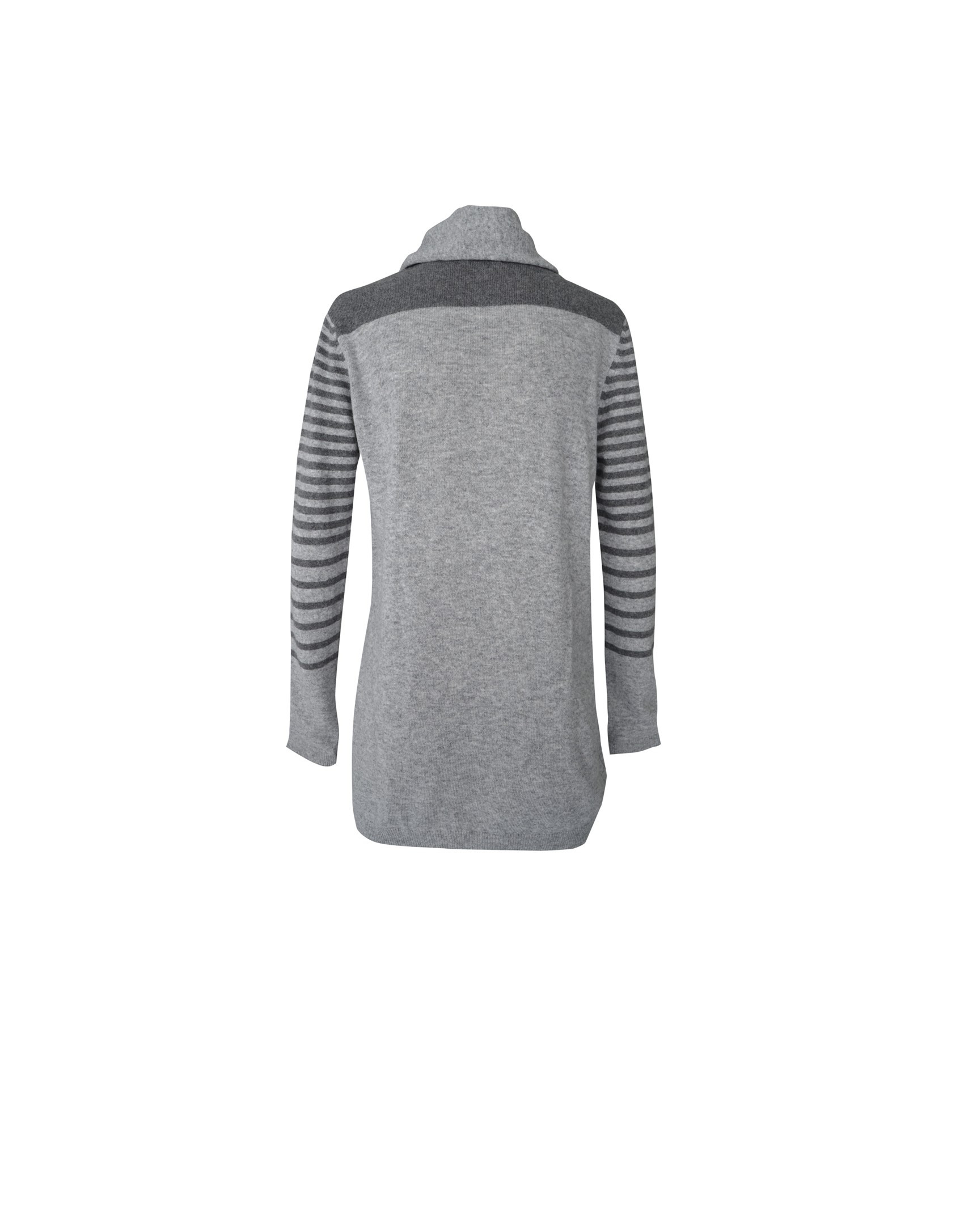 Striped contrasted greys pullover and scarf 