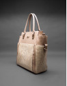 Bolso Patrick en piel grabado crocodilo y piel lisa topo