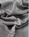 Gray wool scarf with logos