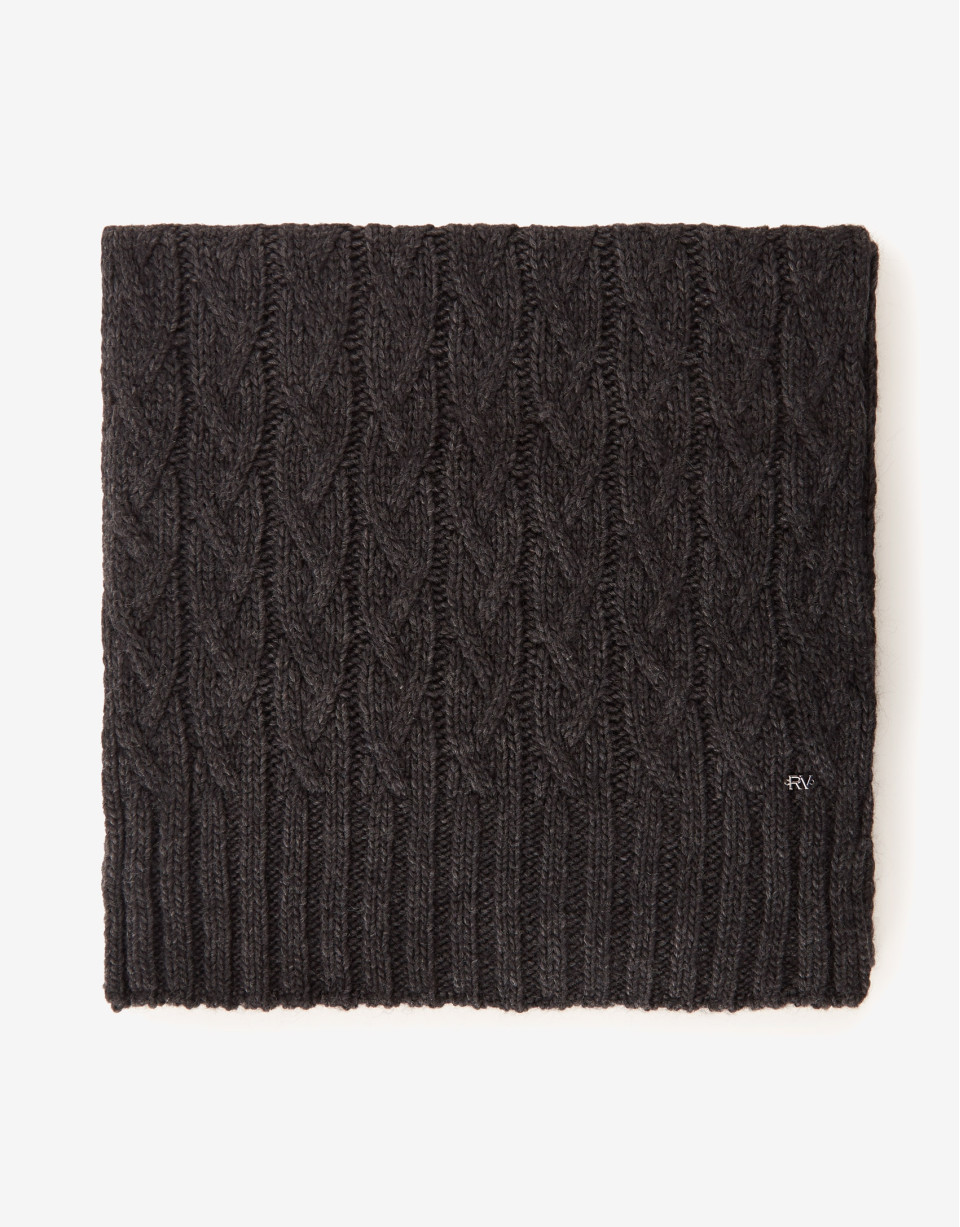 Bufanda lana y alpaca ochos gris
