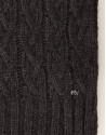 Gray wool and alpaca scarf with figure-eight pattern.