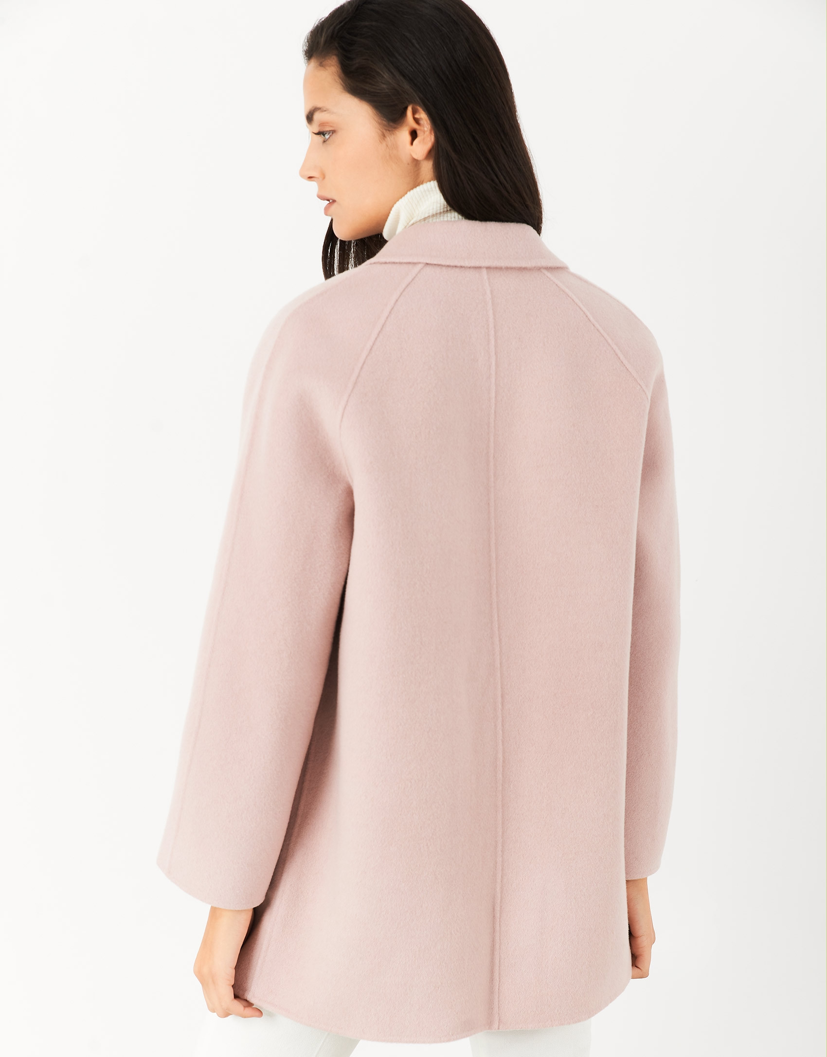 Short pink coat with double row of buttons | Roberto Verino