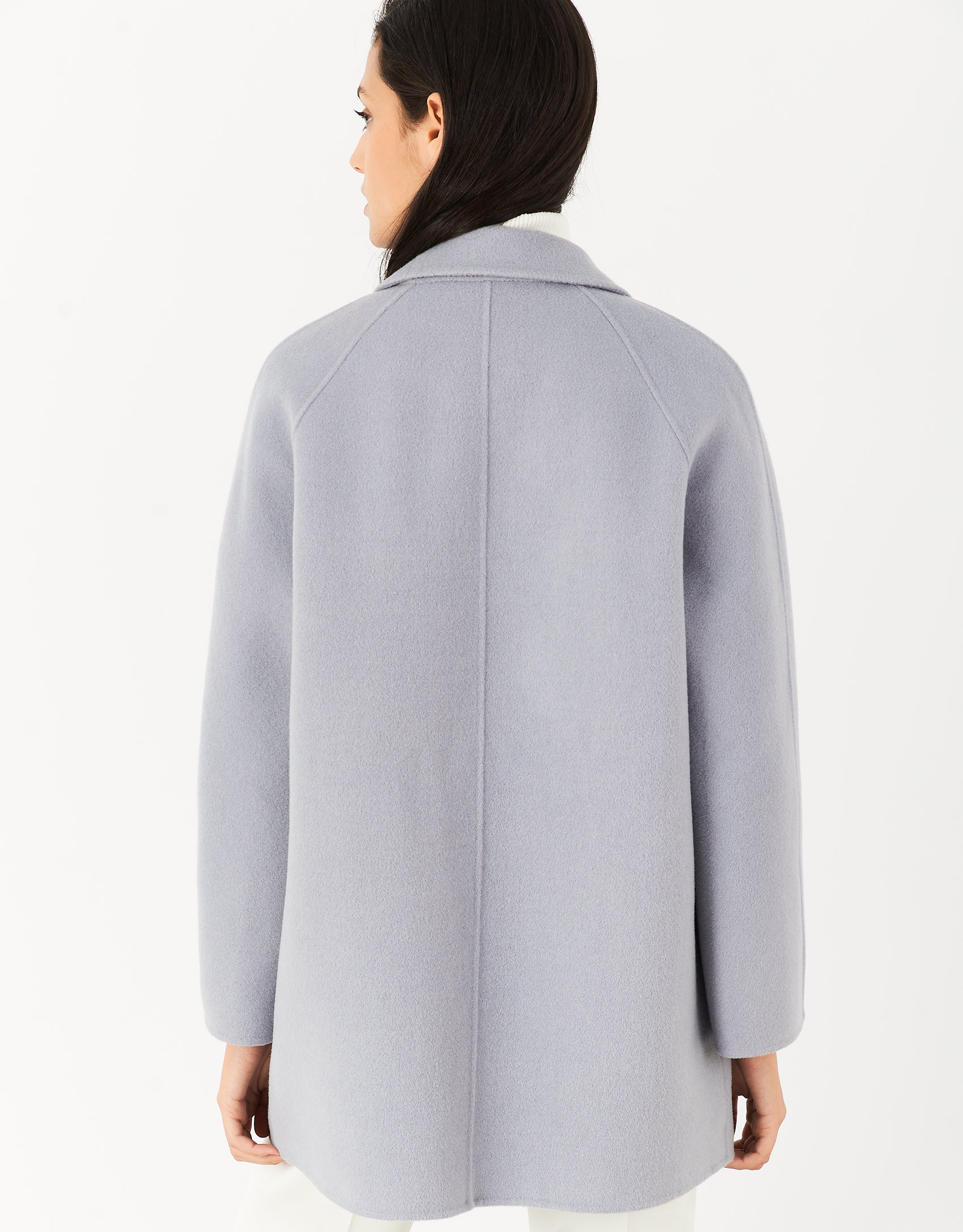 Short blue coat with double row of buttons | Roberto Verino