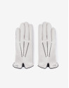 Beige and black leather glove