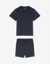 Pijama manga corta algodón azul marino