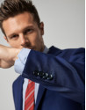 Traje half canvas slim fit falso liso azulón | Roberto Verino