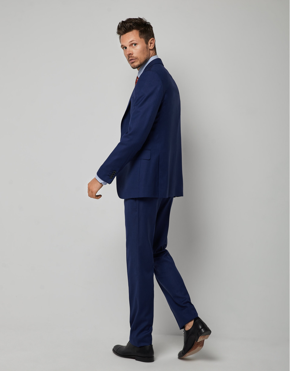 Traje half canvas slim fit falso liso azulón | Roberto Verino