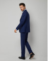 Ink blue fake plain slim fit half canvas suit | Roberto Verino