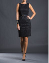Black fitted damask dress