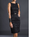 Black fitted damask dress