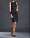 Black fitted damask dress