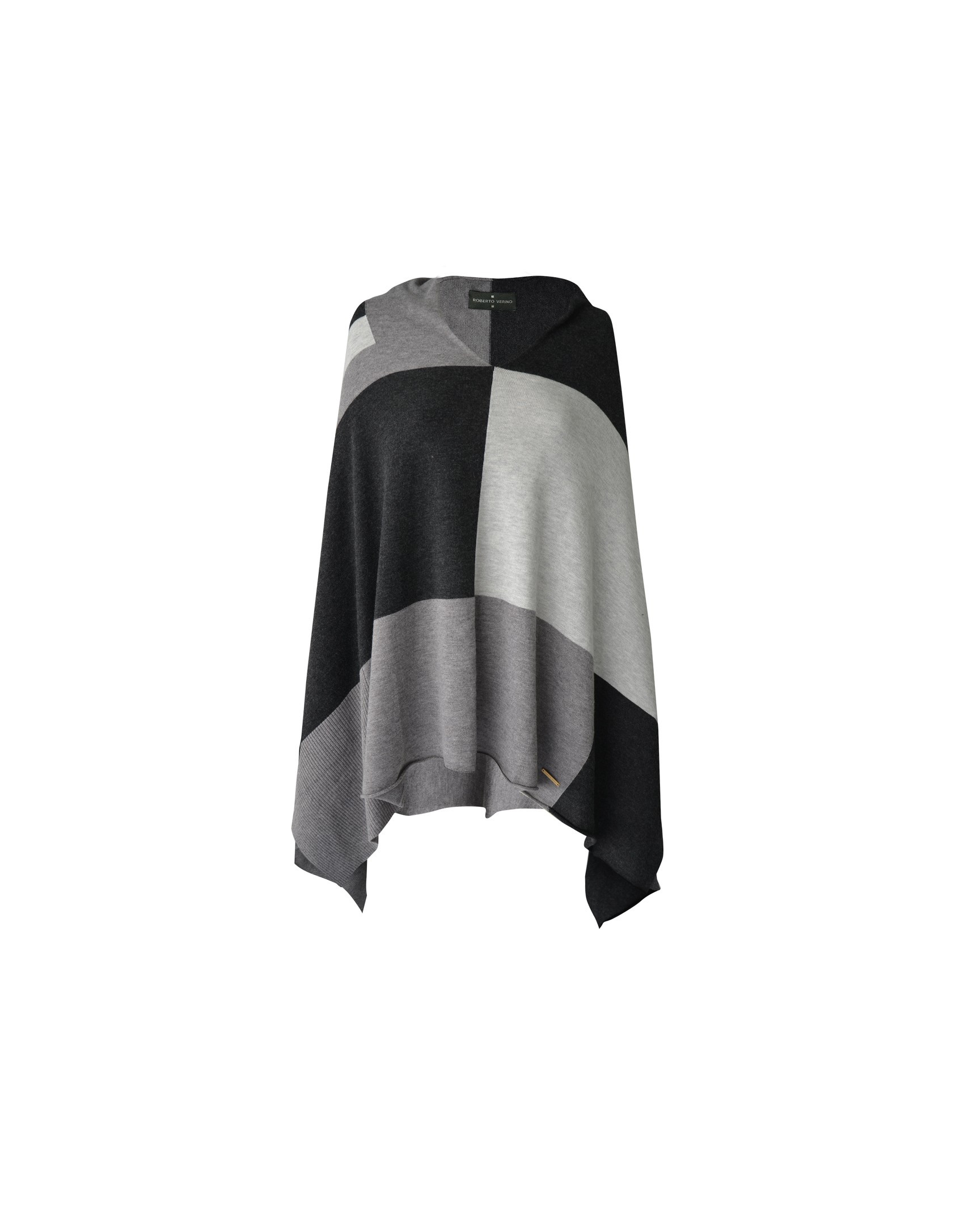 Grey, black and white cape