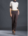 Beige striped fantasy sweater 