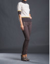 Beige striped fantasy sweater 