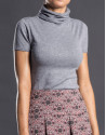 Short-sleeved gray sweater 