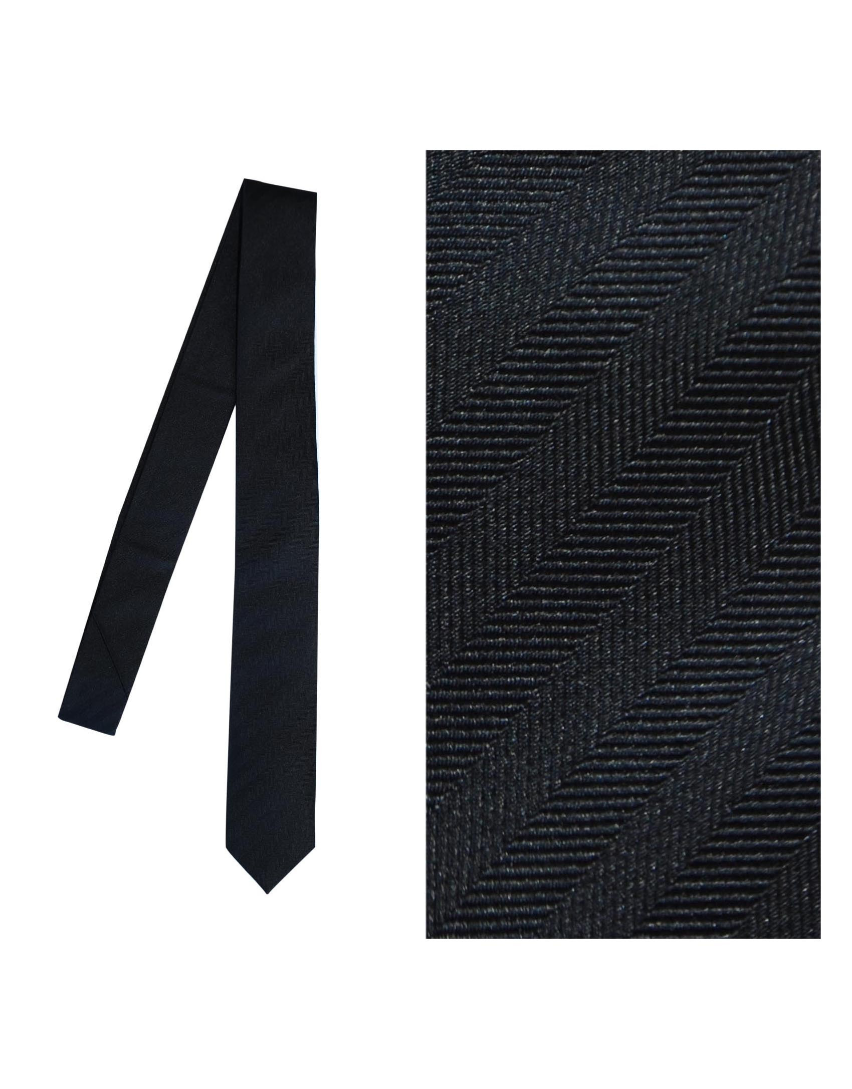 Black herringbone tie 